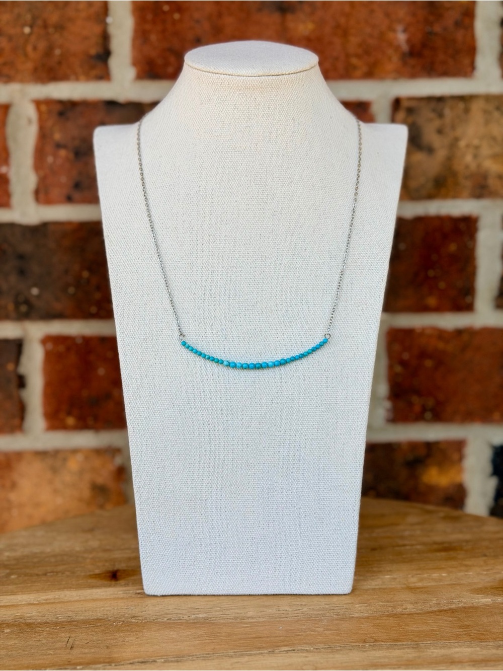 Long Turquoise Bar Necklace